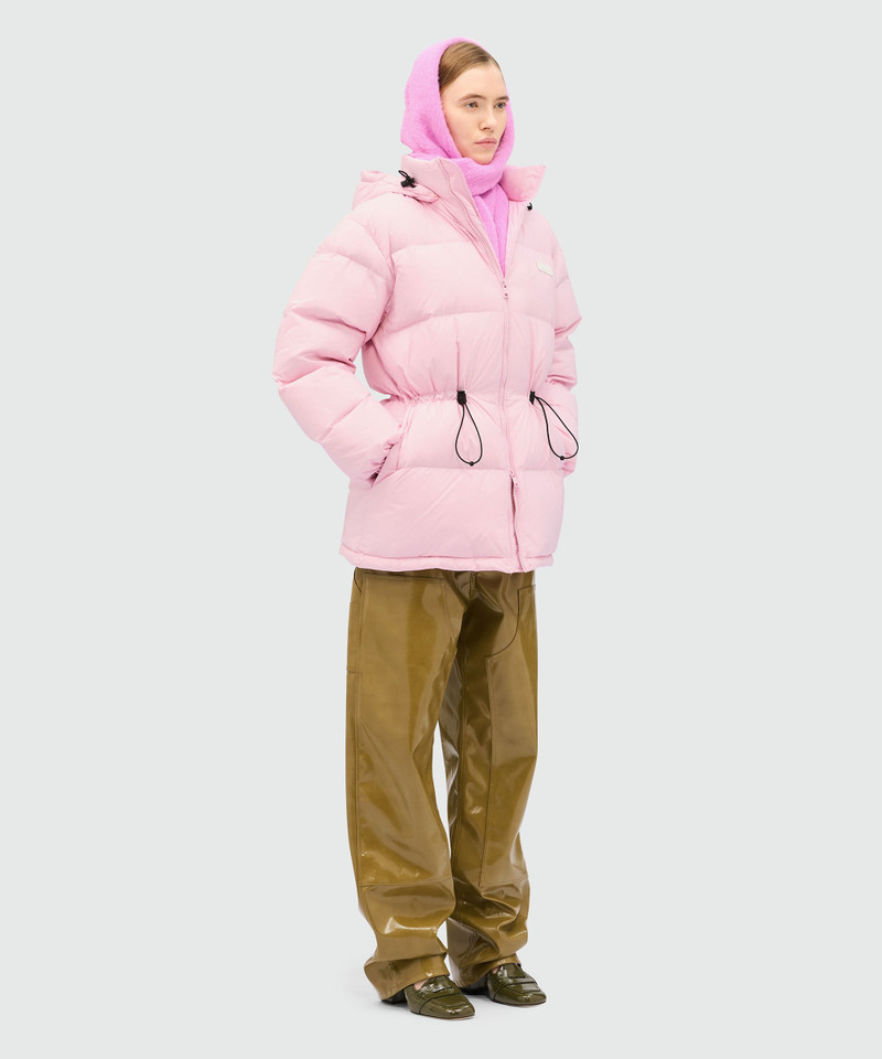Pink ripstop nylon down jacket 4
