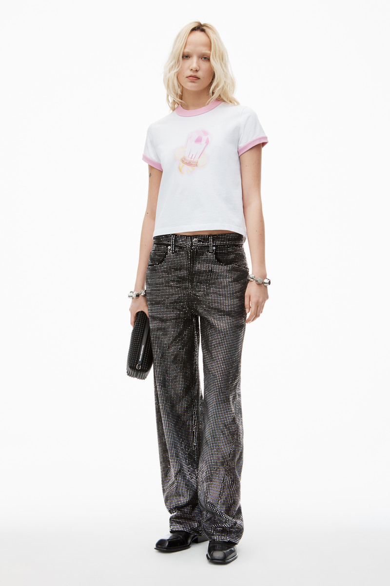 Alexander Wang Sugar Baby Ringer Tee in Cotton Jersey outlook
