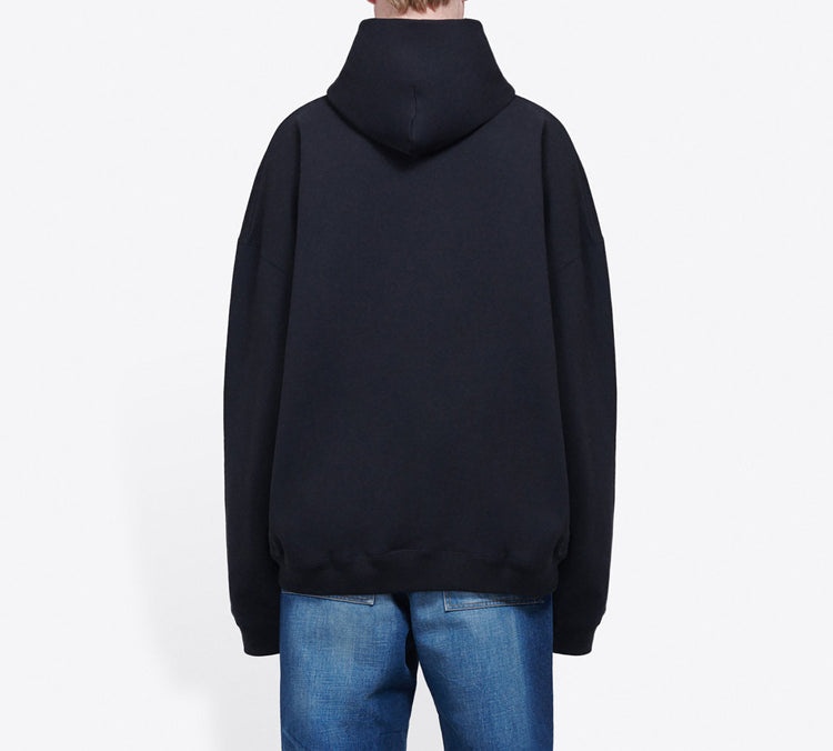 Men's Balenciaga Uniform Plush Loose Classic Black 620973TIV801000 - 4