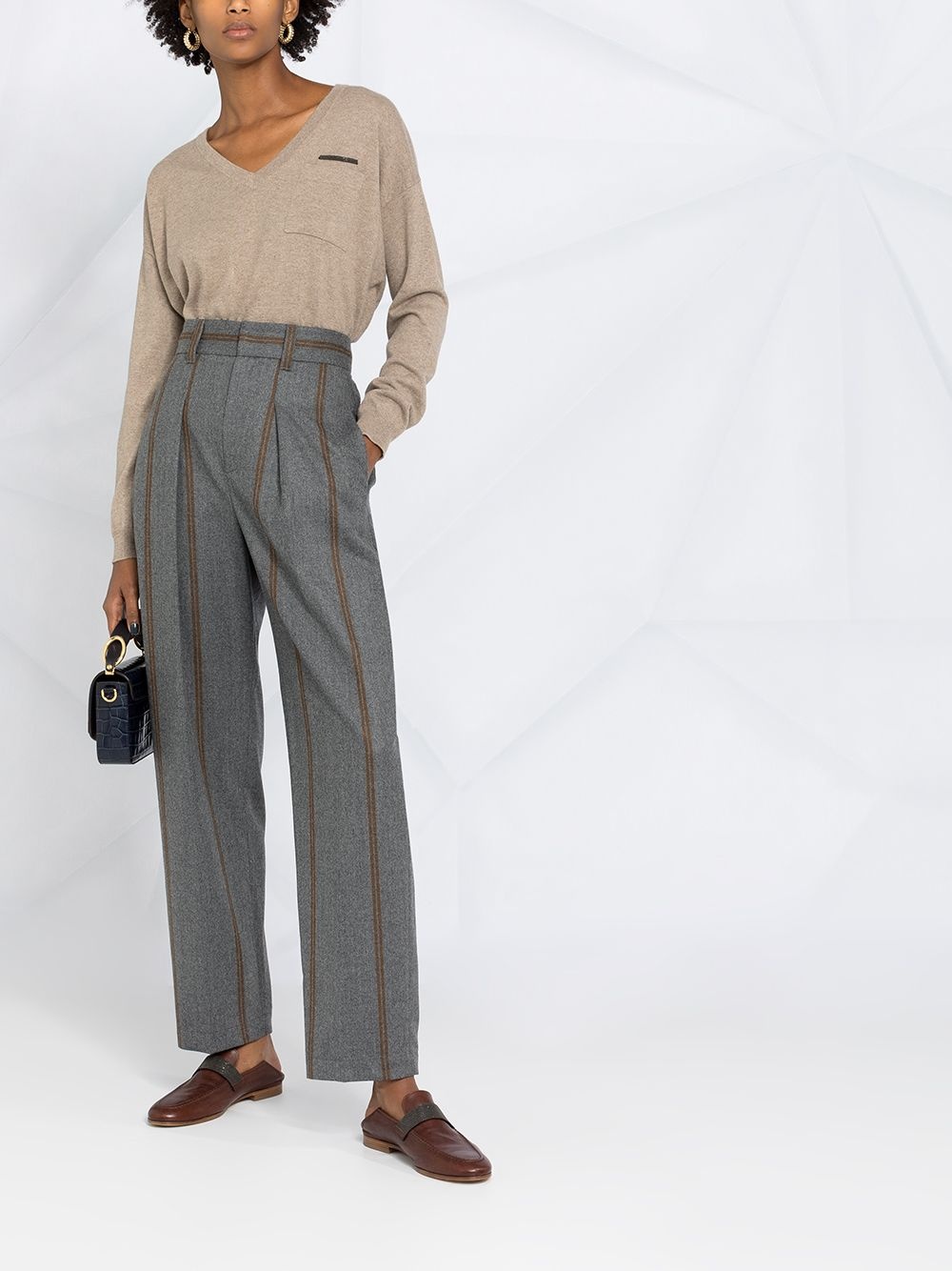 striped tapered trousers - 2