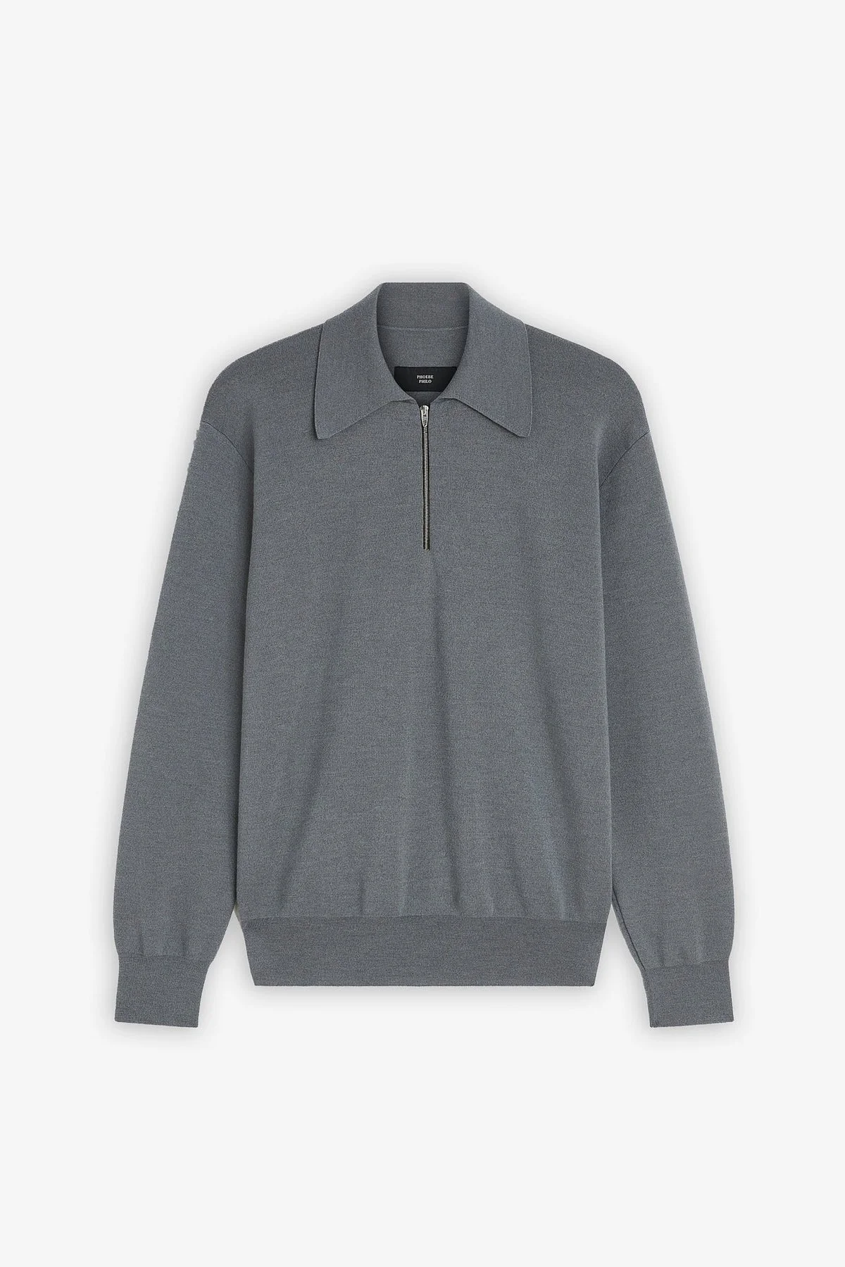 Zip grey polo top - 1