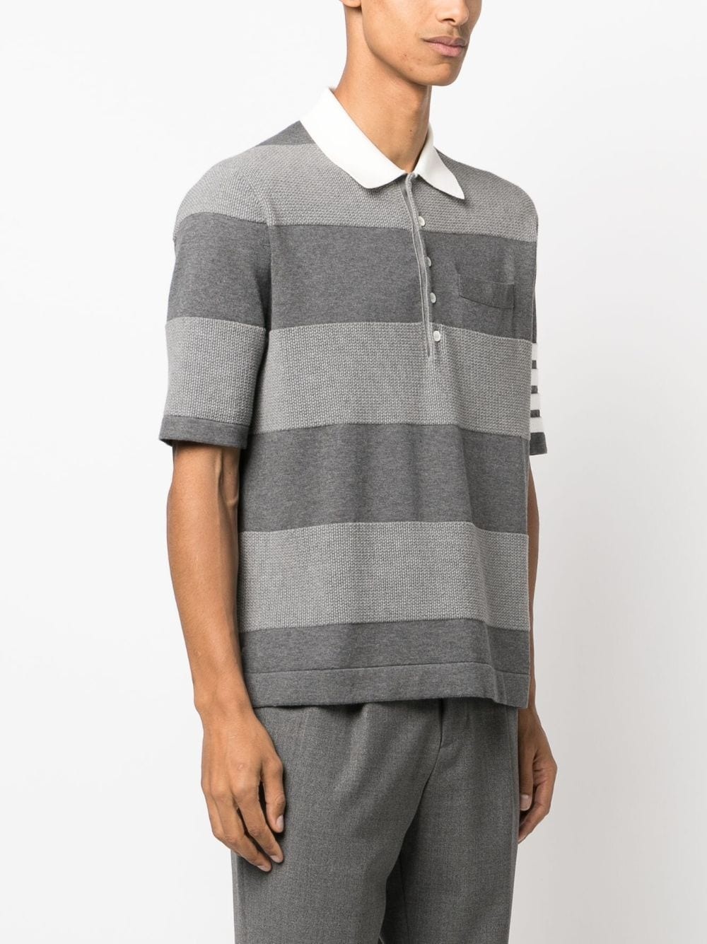 4-Bar stripe knitted polo shirt - 3