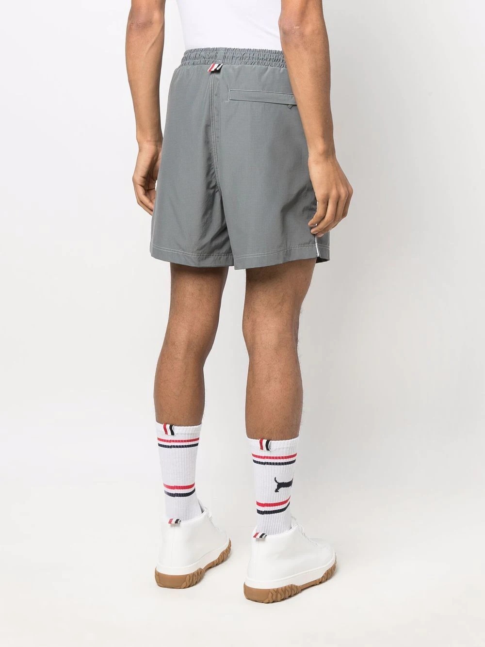 drawstring-waist track shorts - 4