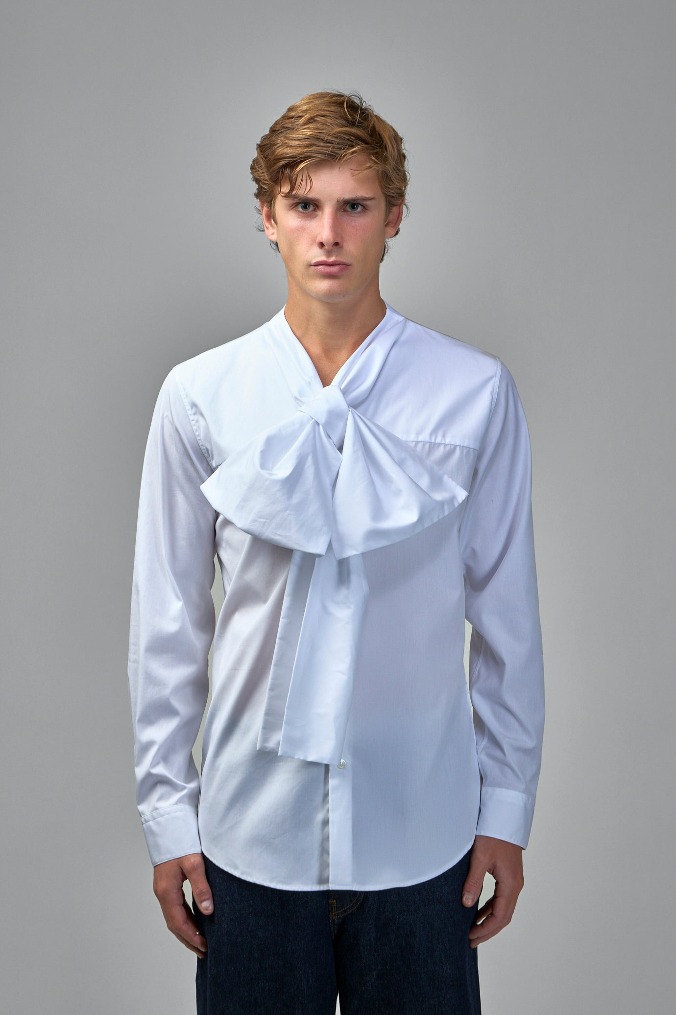 Curlbitt Bow Neck Cotton Poplin Shirt - 2
