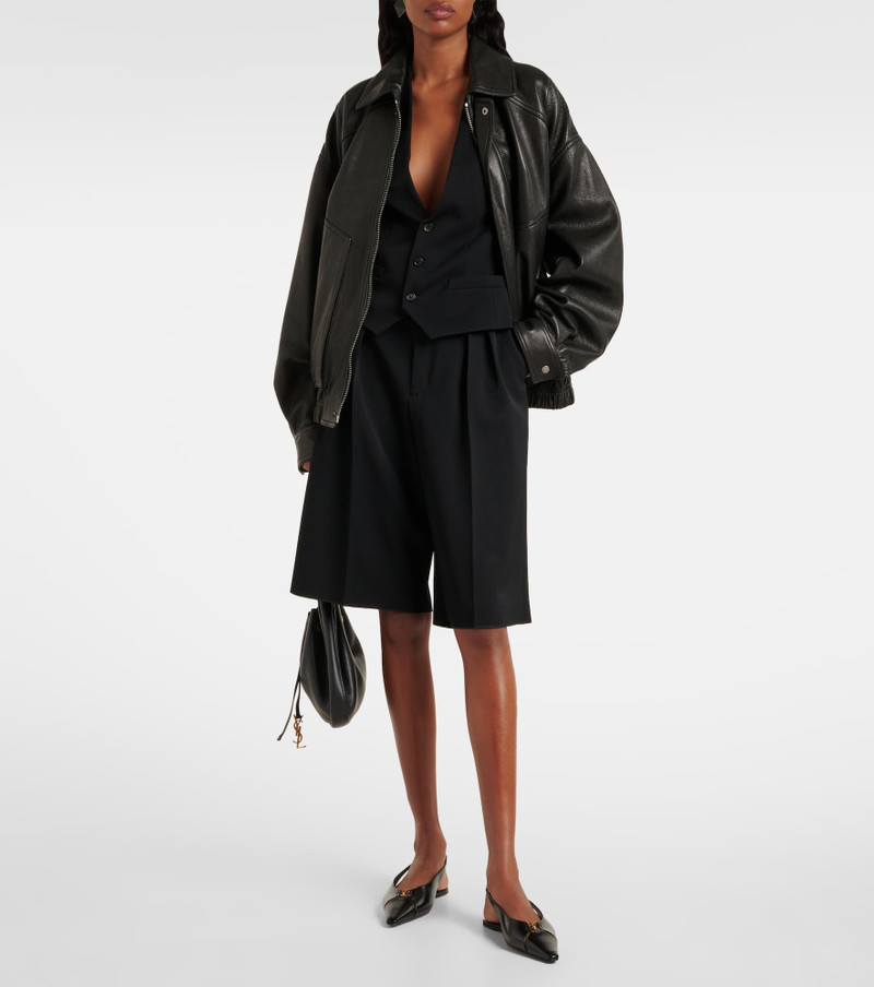 SAINT LAURENT Babylone leather slingback flats outlook