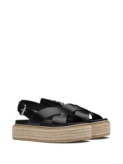 Prada woven flatform sandals outlook