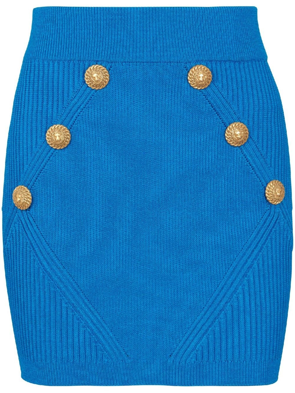 buttoned-embossed knit miniskirt - 1