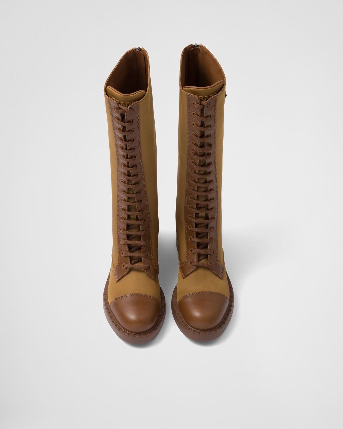 Brushed leather and Re-Nylon boots - 4