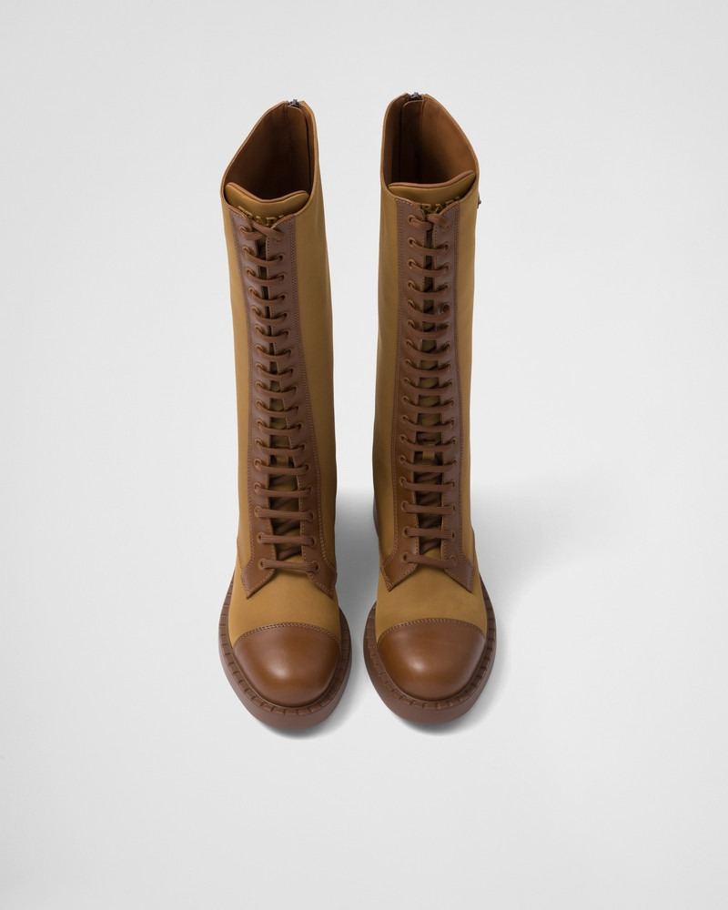 Brushed leather and Re-Nylon boots 4