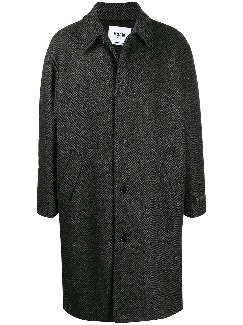 single-breasted buttoned coat - 1