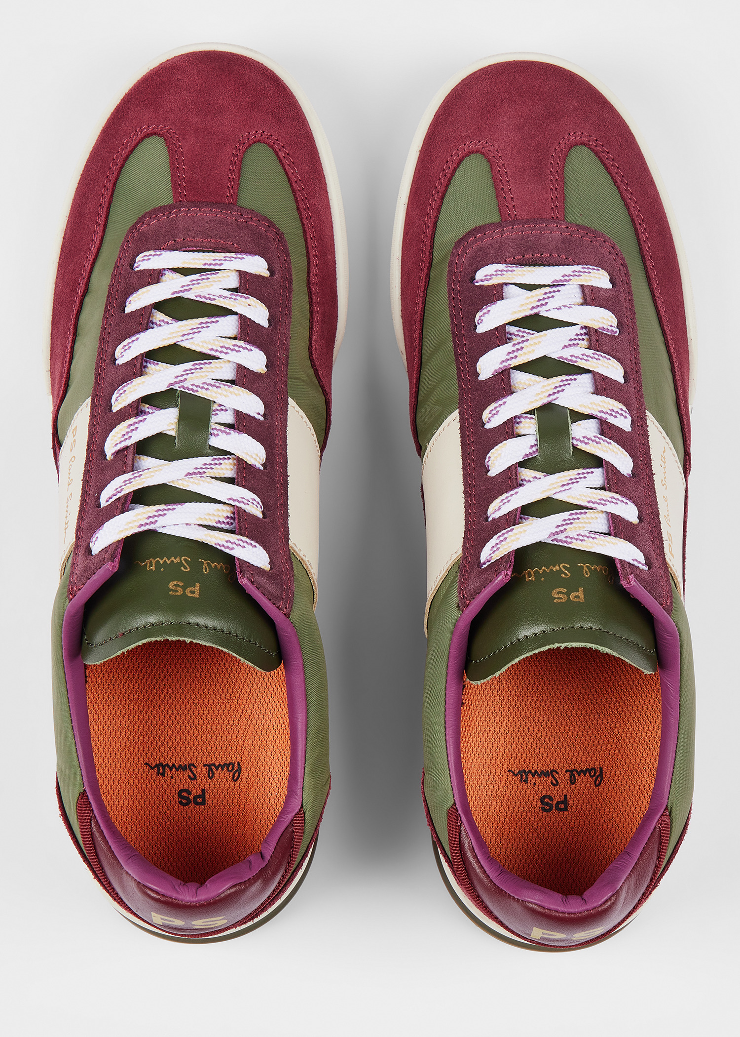 Burgundy and Khaki 'Dover' Trainers - 5