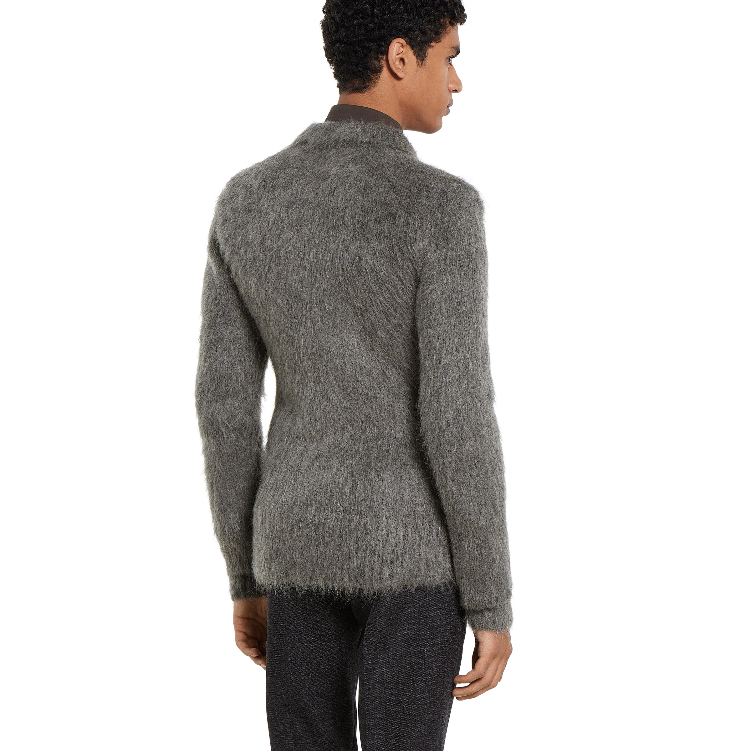 Brushed wool mohair cardigan - 4