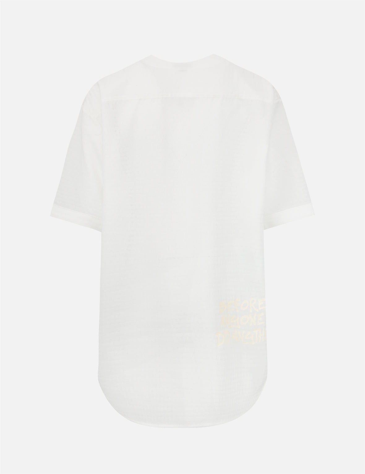 Seagull and Motto Print Seersucker V-neck Dress - 2