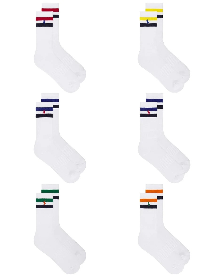 Core Stripes Crew Socks 6-Pack - 1