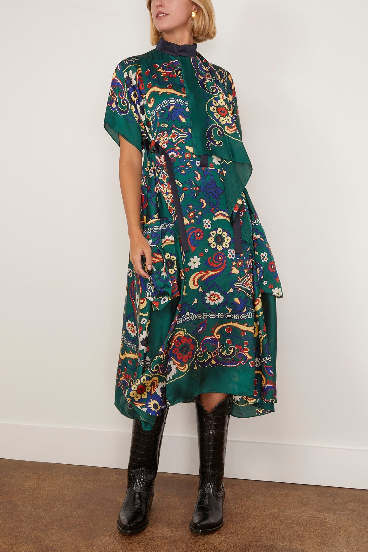 Floral Print Dress in Green - 3
