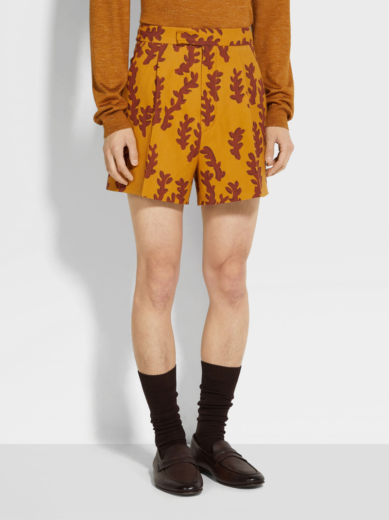 OCHRE AND BRICK RED OASI LINO SHORTS 5