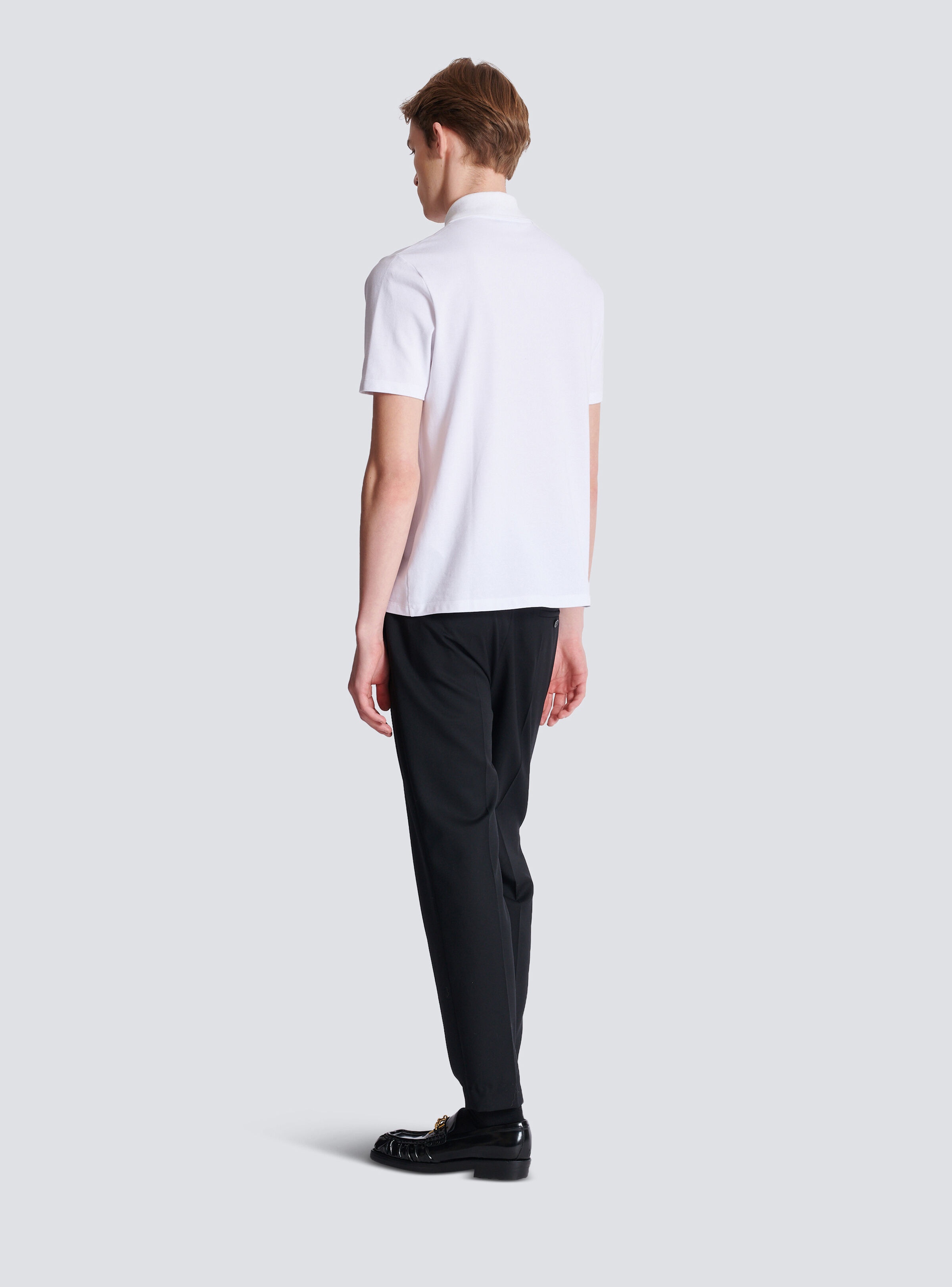 Cotton polo shirt with Écusson print - 4