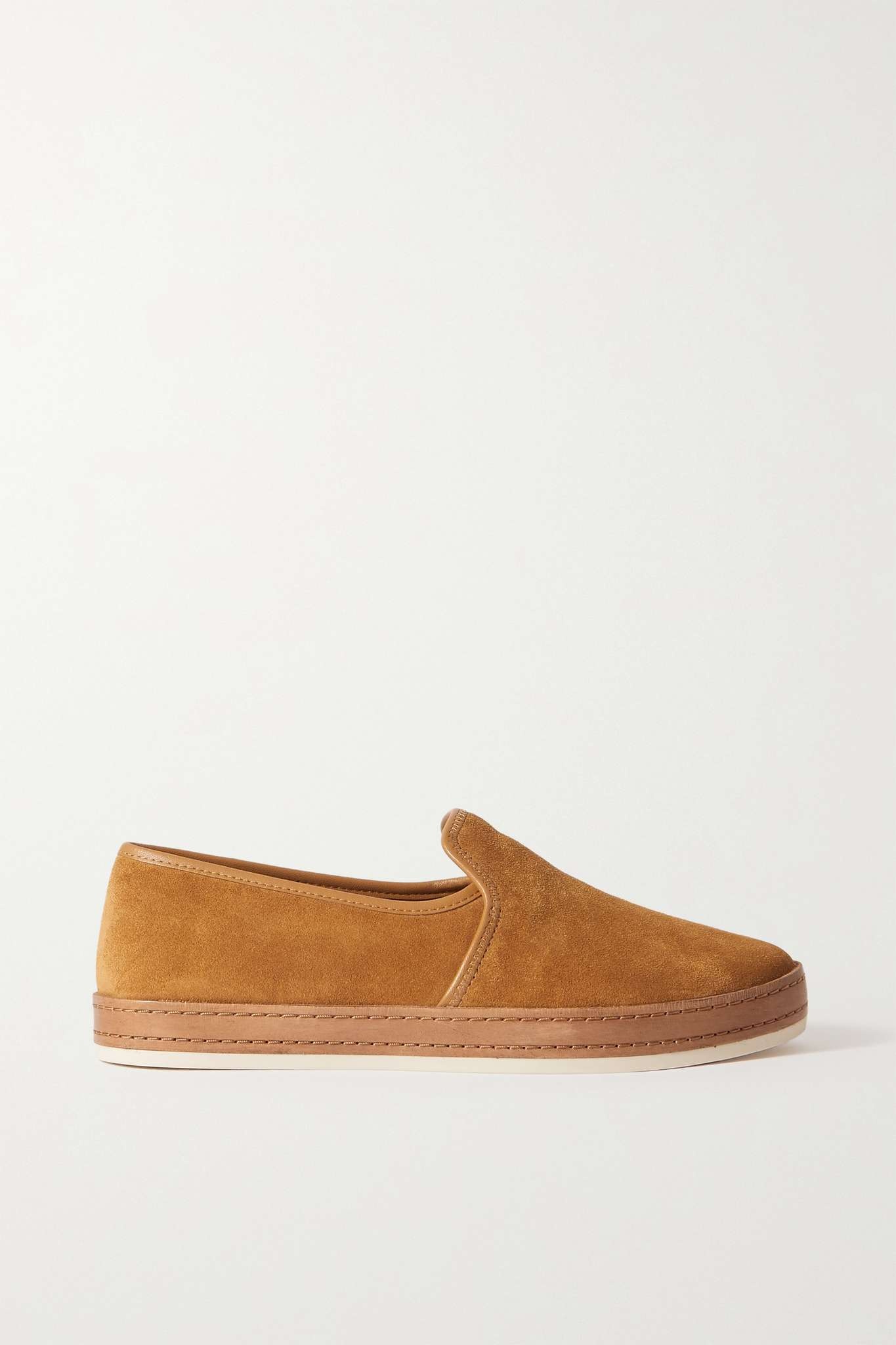 Canella leather-trimmed suede loafers - 1