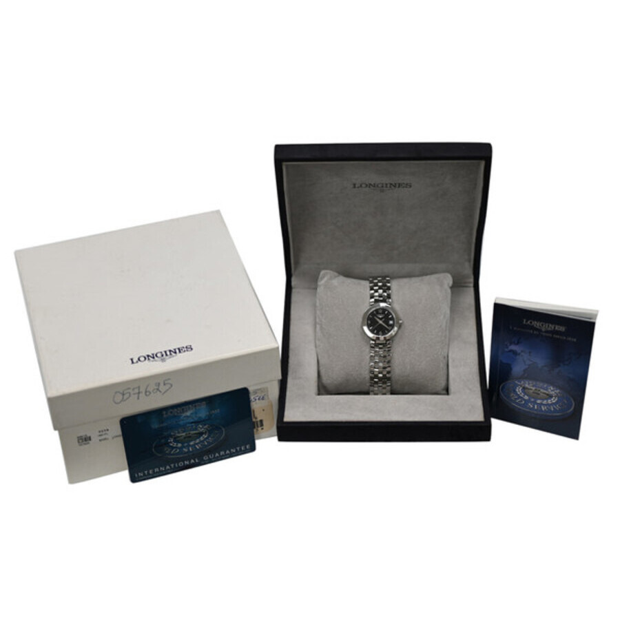 Pre-owned Longines Dolcevita Quartz Black Dial Ladies Watch L5.175.4.56.6 - 2