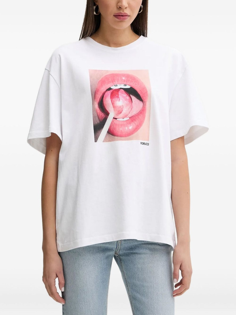 lips lollipop print T-shirt 1