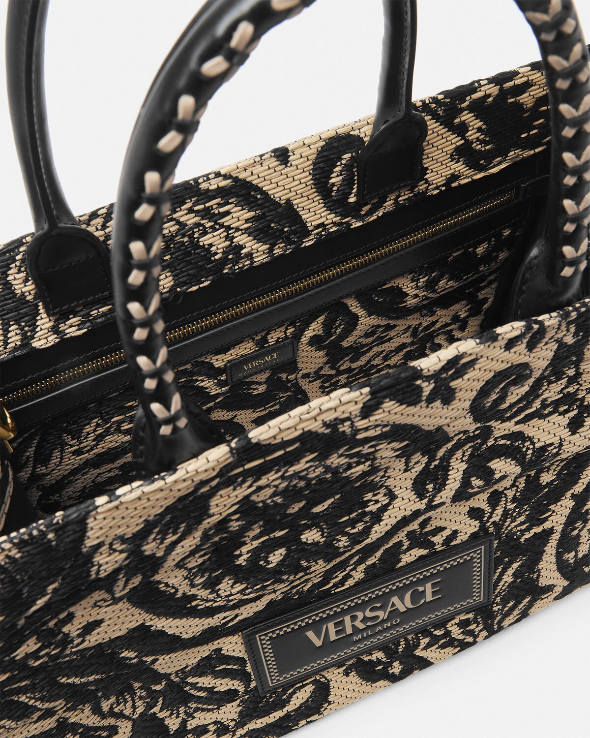 Barocco Athena Raffia Medium Tote Bag - 4