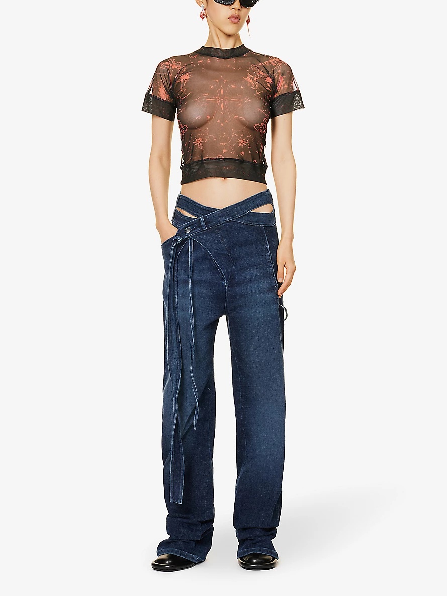 OTTOLINGER wrap-style cut-out straight-leg jeans | REVERSIBLE