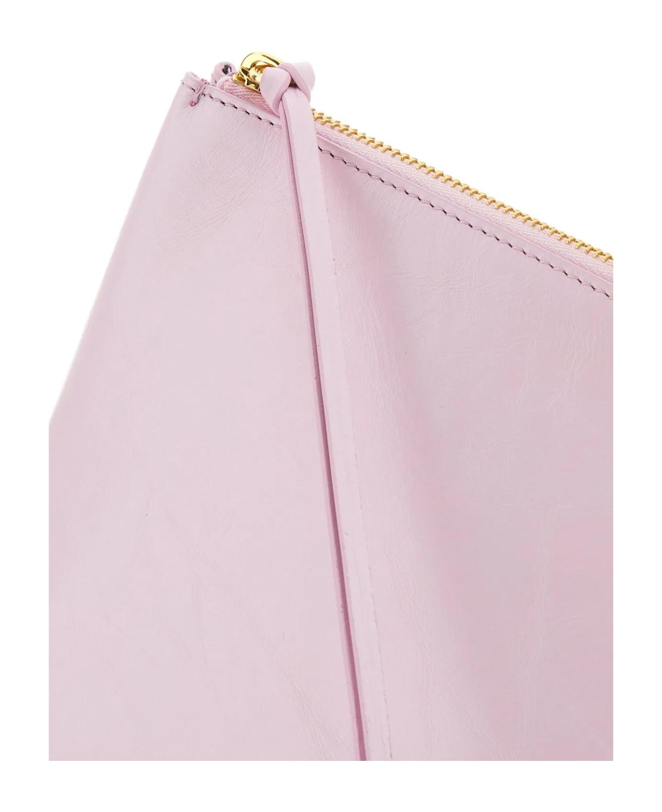 Pastel Pink Leather Medium Clutch - 4