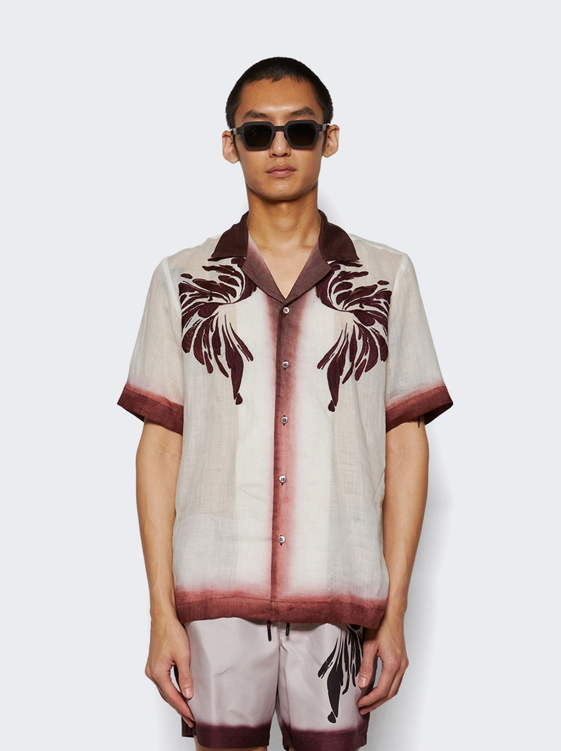 Dries Van Noten Carltone Embroidered Shirt Burgundy outlook