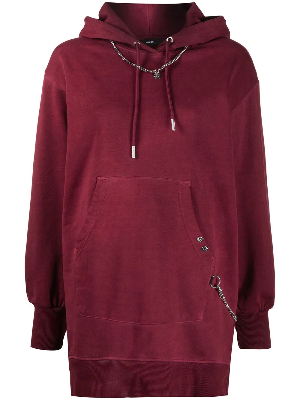 chain-link drawstring hoodie - 1