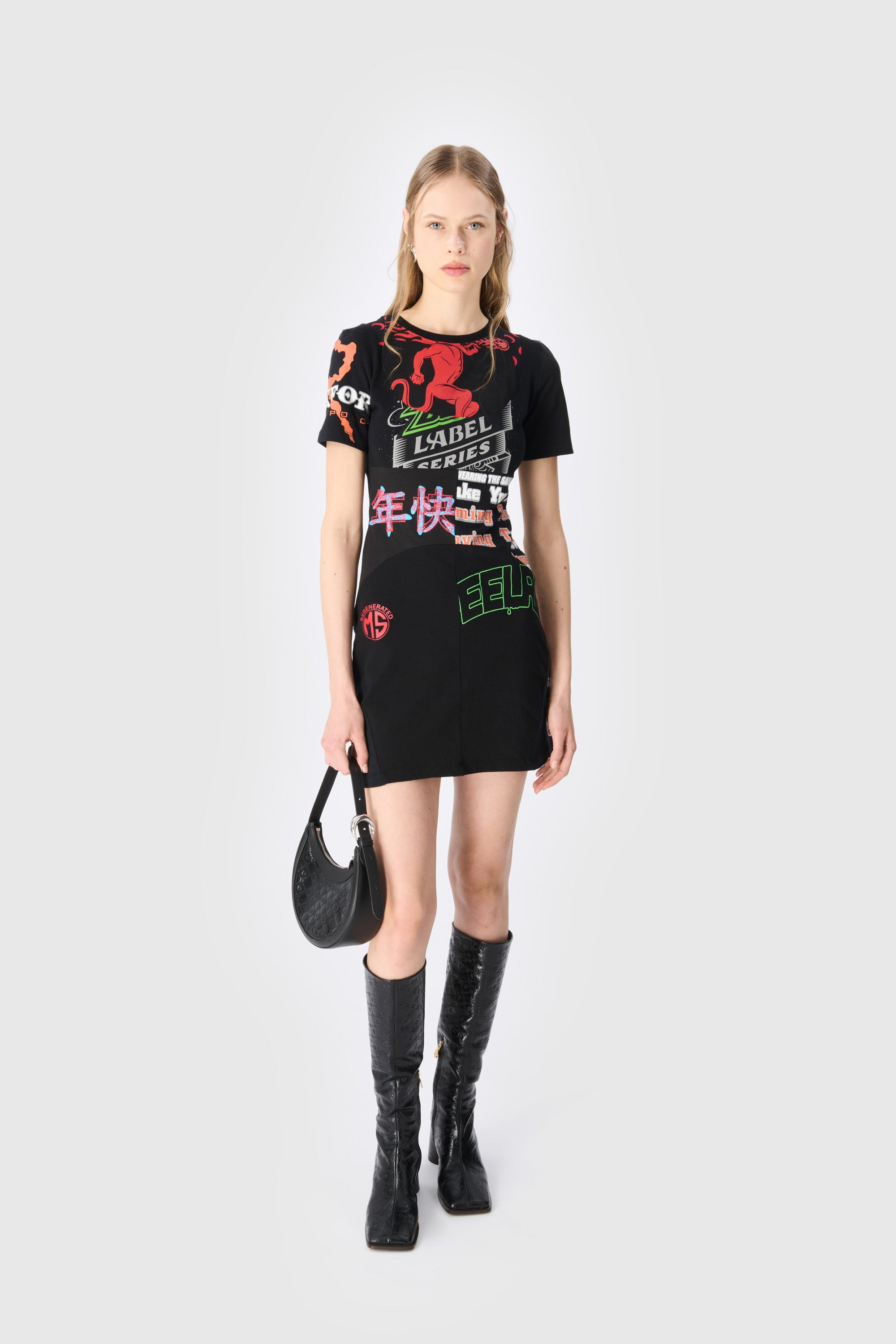 Upcycled Graphic T-Shirts Mini Dress - 2