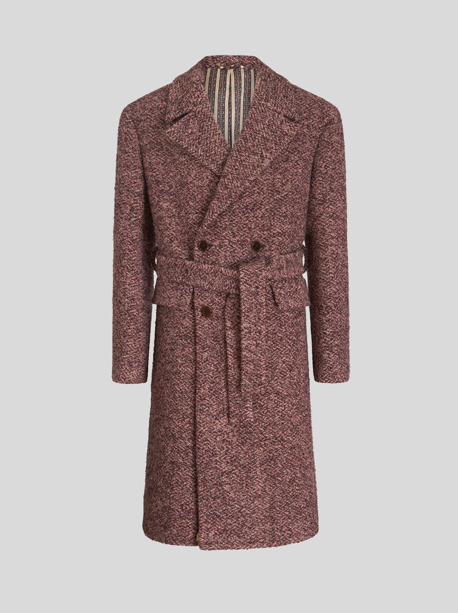 DOUBLE-BREASTED WOOL MIDI COAT - 1