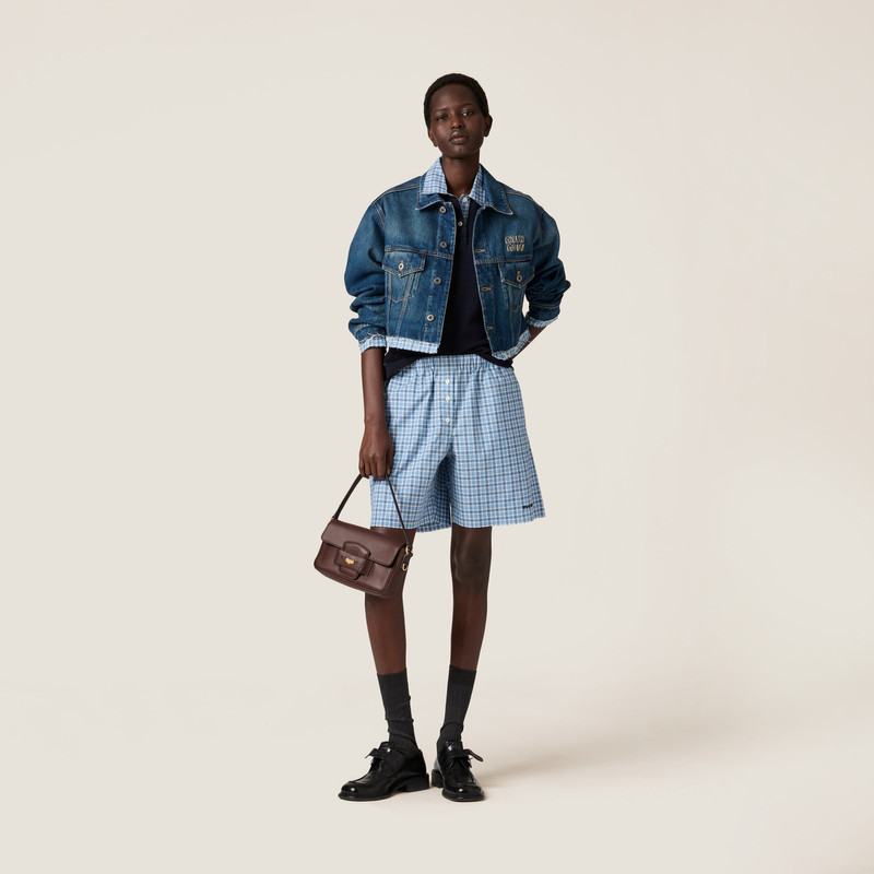 Miu Miu Checked poplin boxer shorts outlook