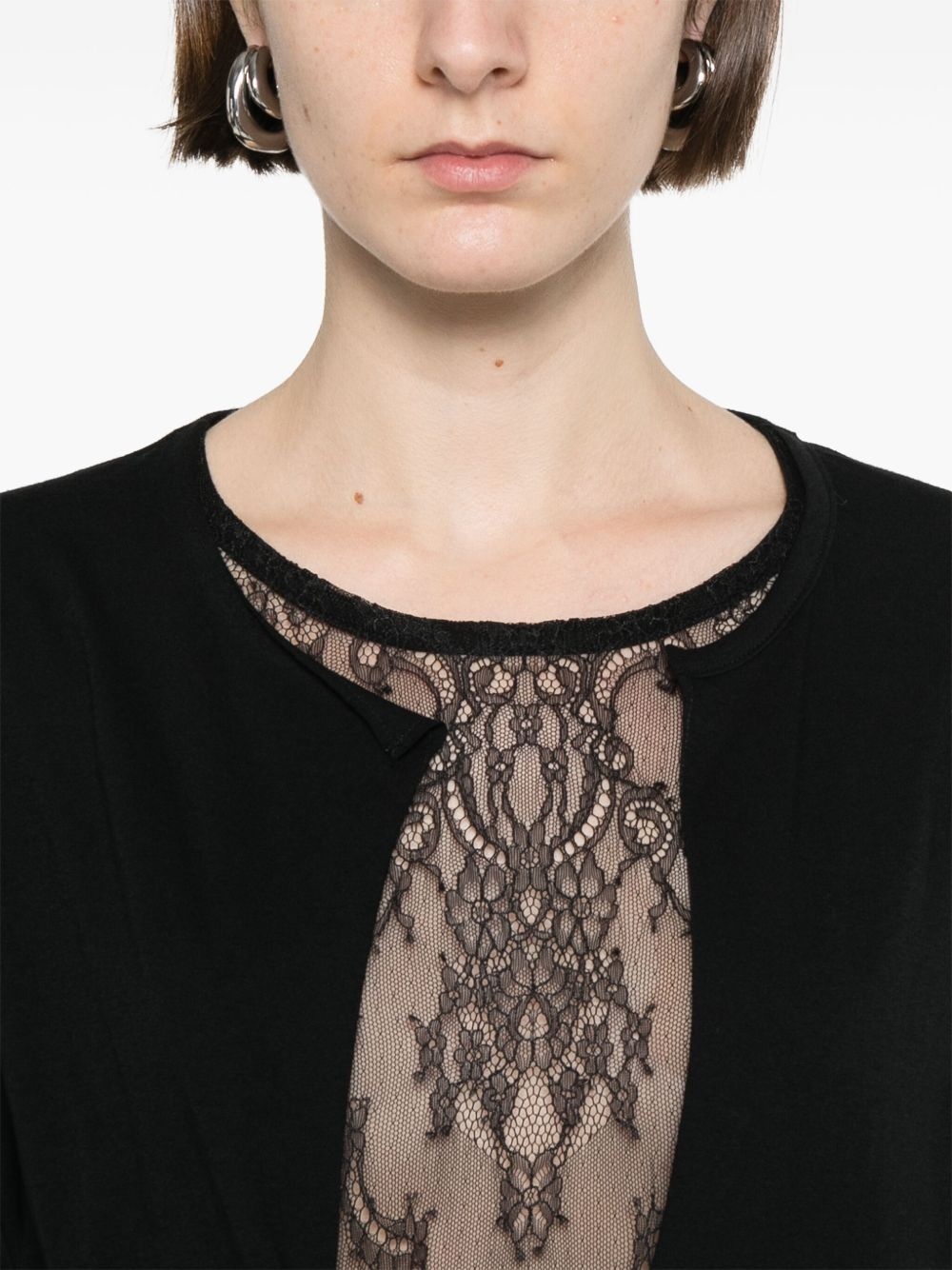 lace-detail T-shirt - 5