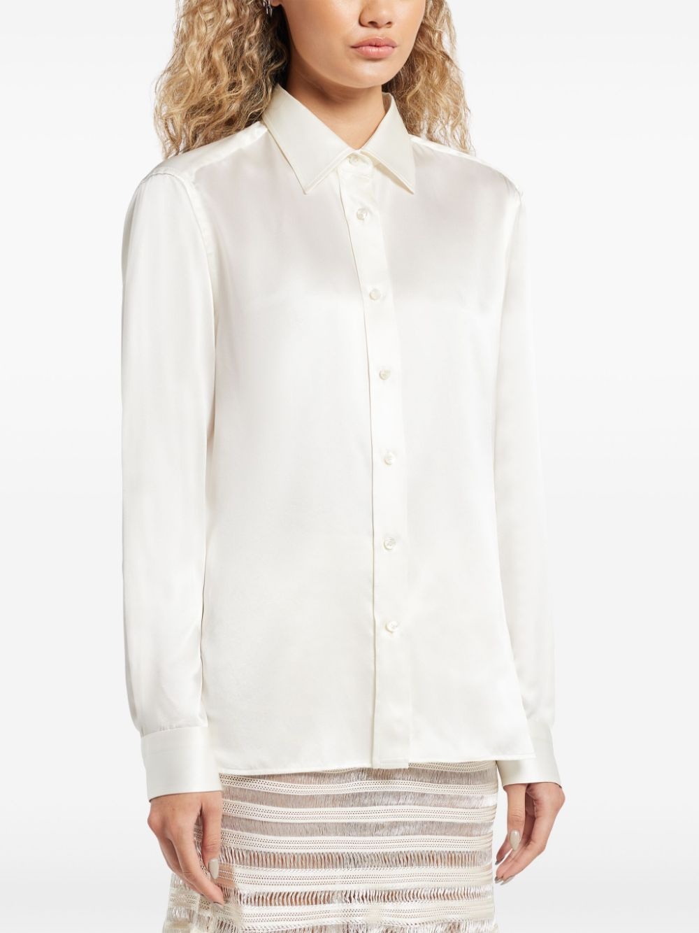 long-sleeve silk shirt - 3
