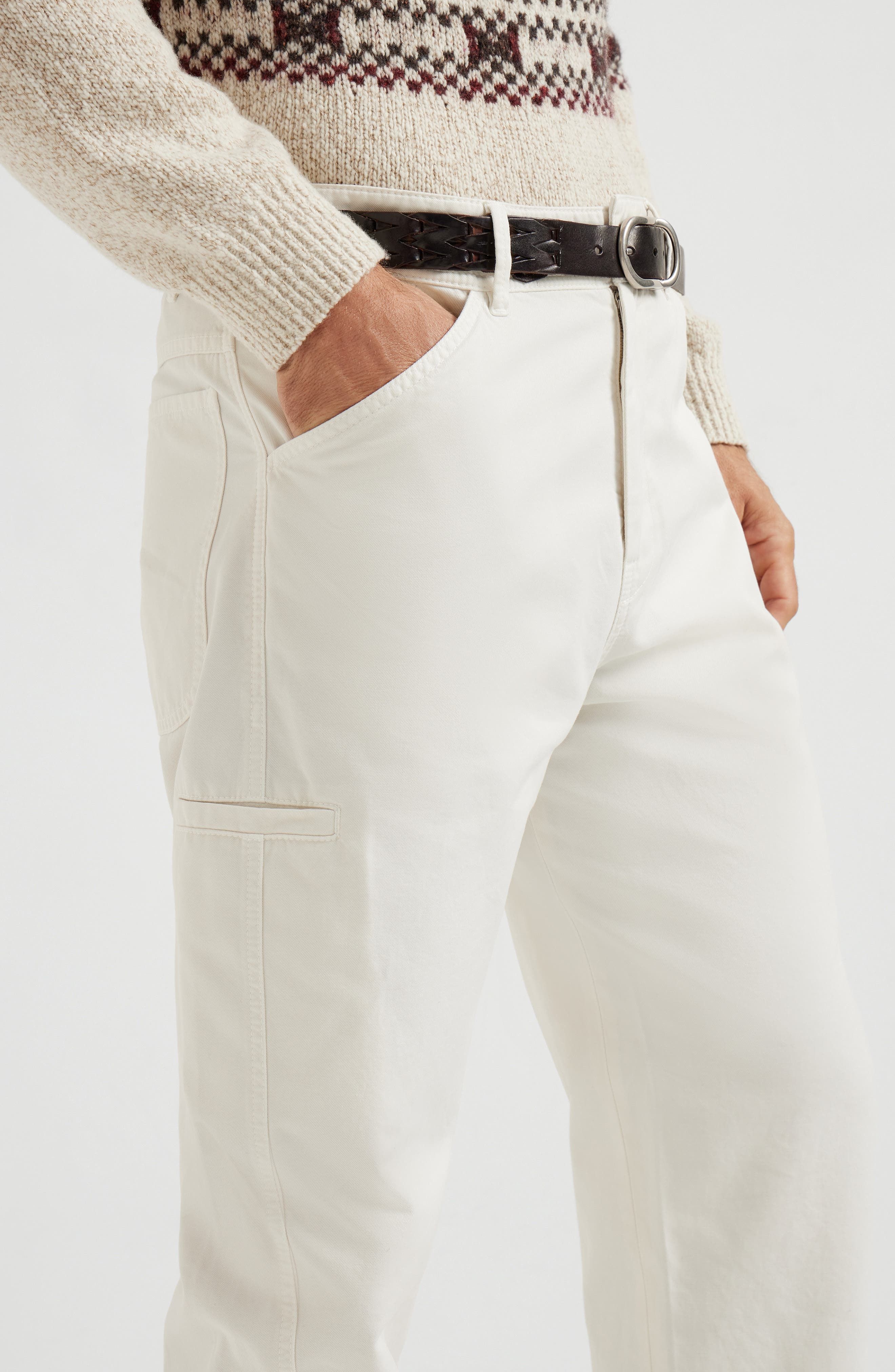 Brunello Cucinelli Gabardine trousers in Ecru at Nordstrom - 4