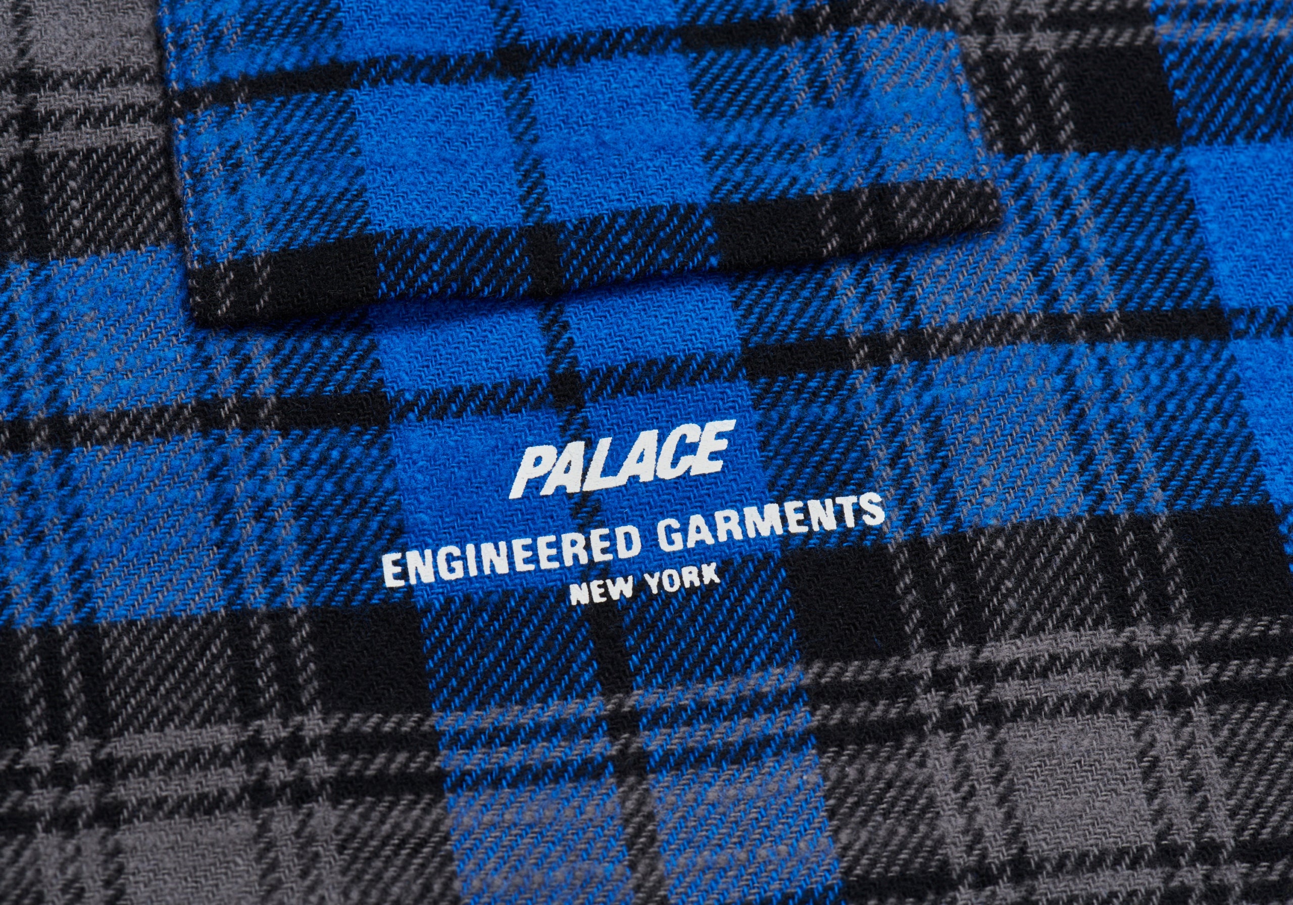 PALACE ENGINEERED GARMENTS PANEL CHECK WORK SHIRT BLUE - 3
