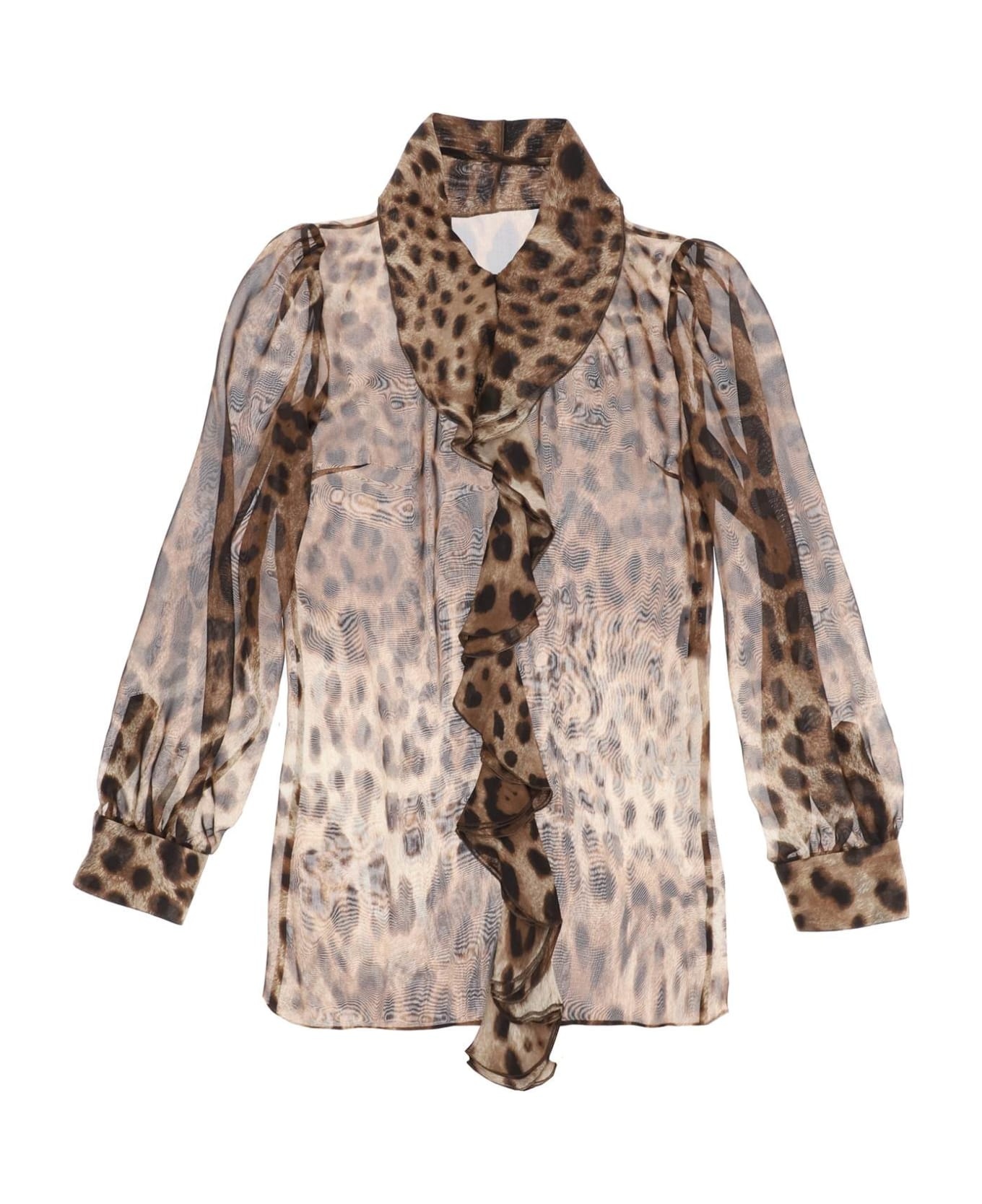 Leopard-print Silk Blouse - 1