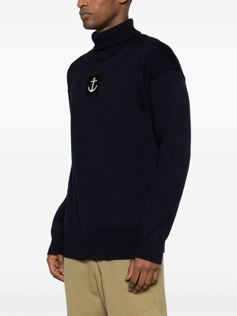 + Anchor-logo patch wool jumper - 3