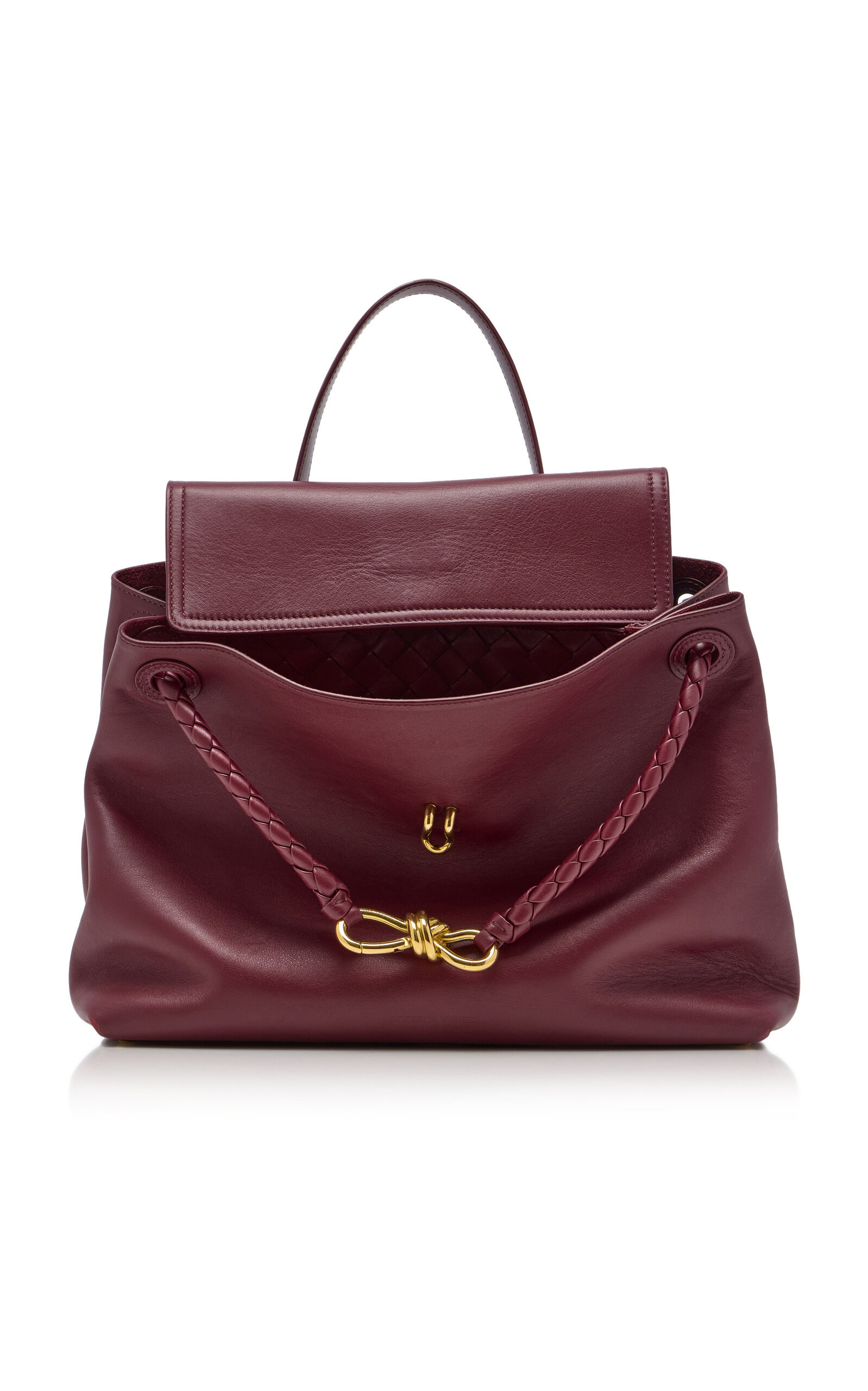 Medium Andiamo Leather Top Handle Bag burgundy - 7
