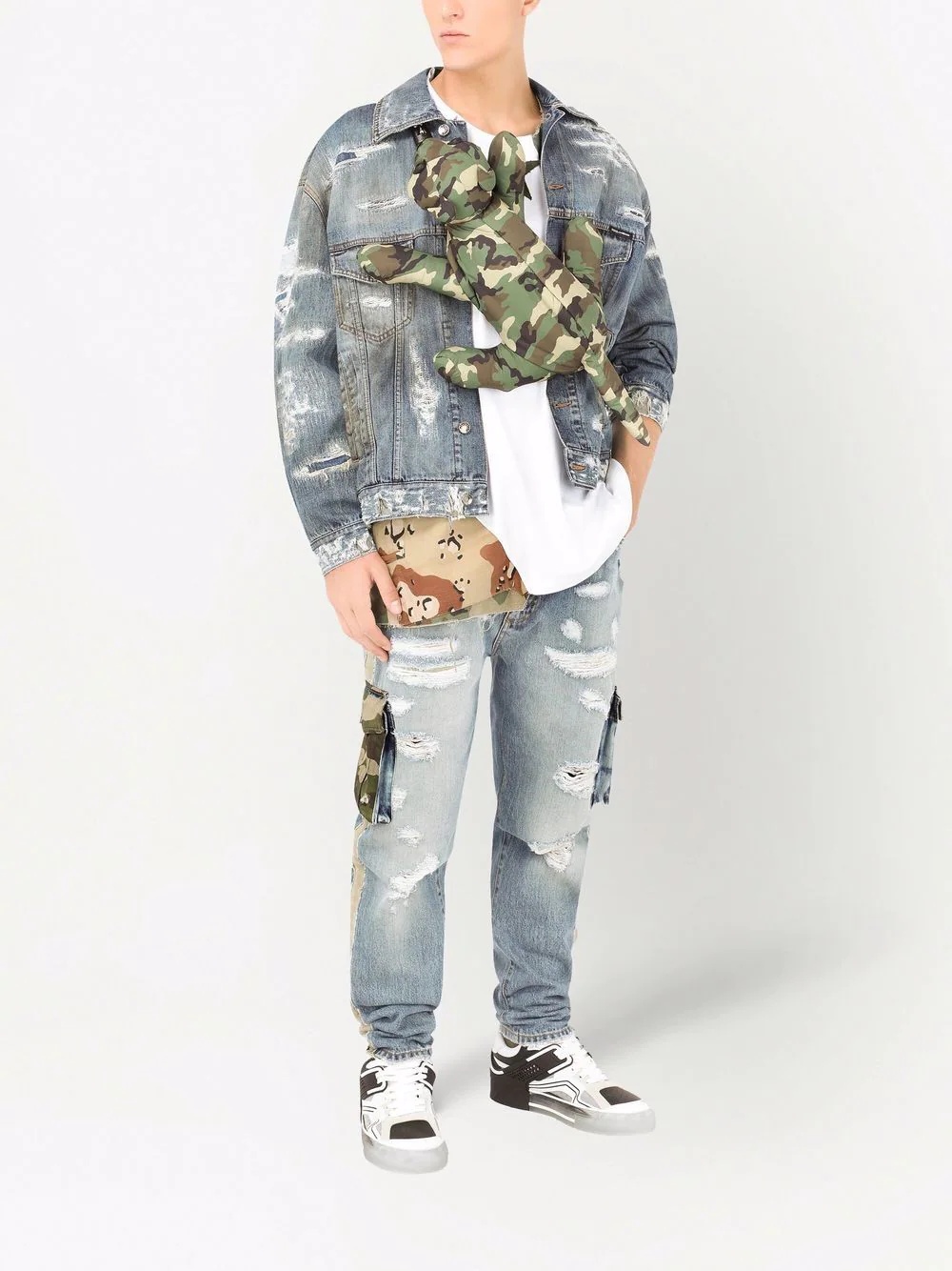 distressed denim jacket - 2