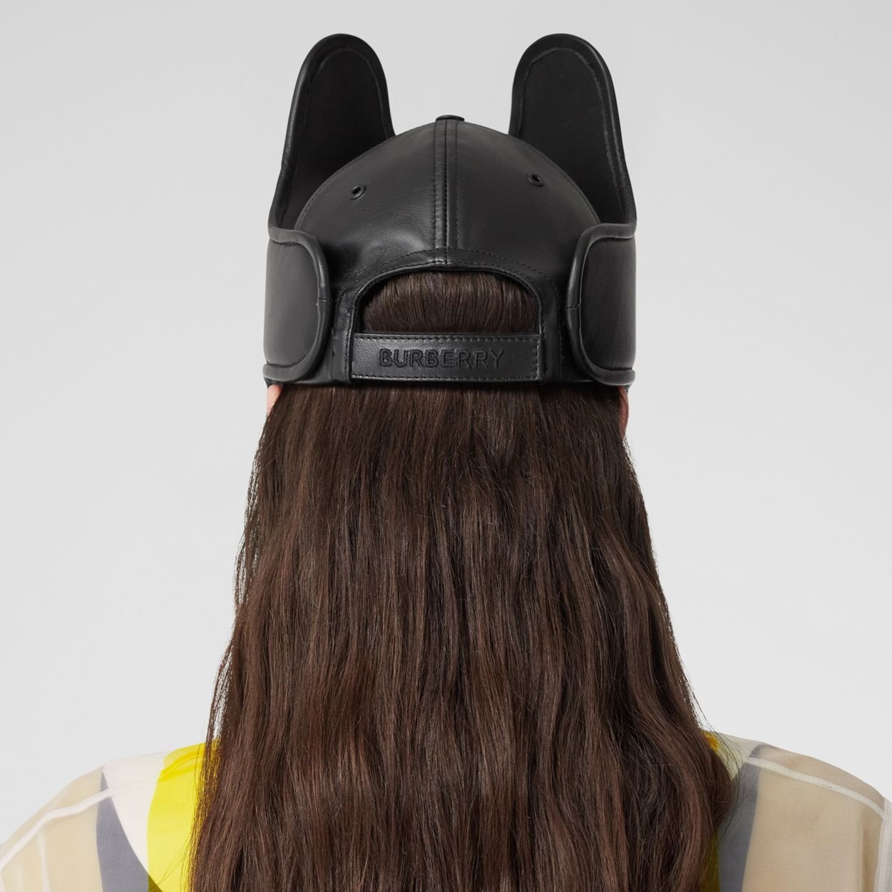 Panel Detail Lambskin Baseball Cap - 3