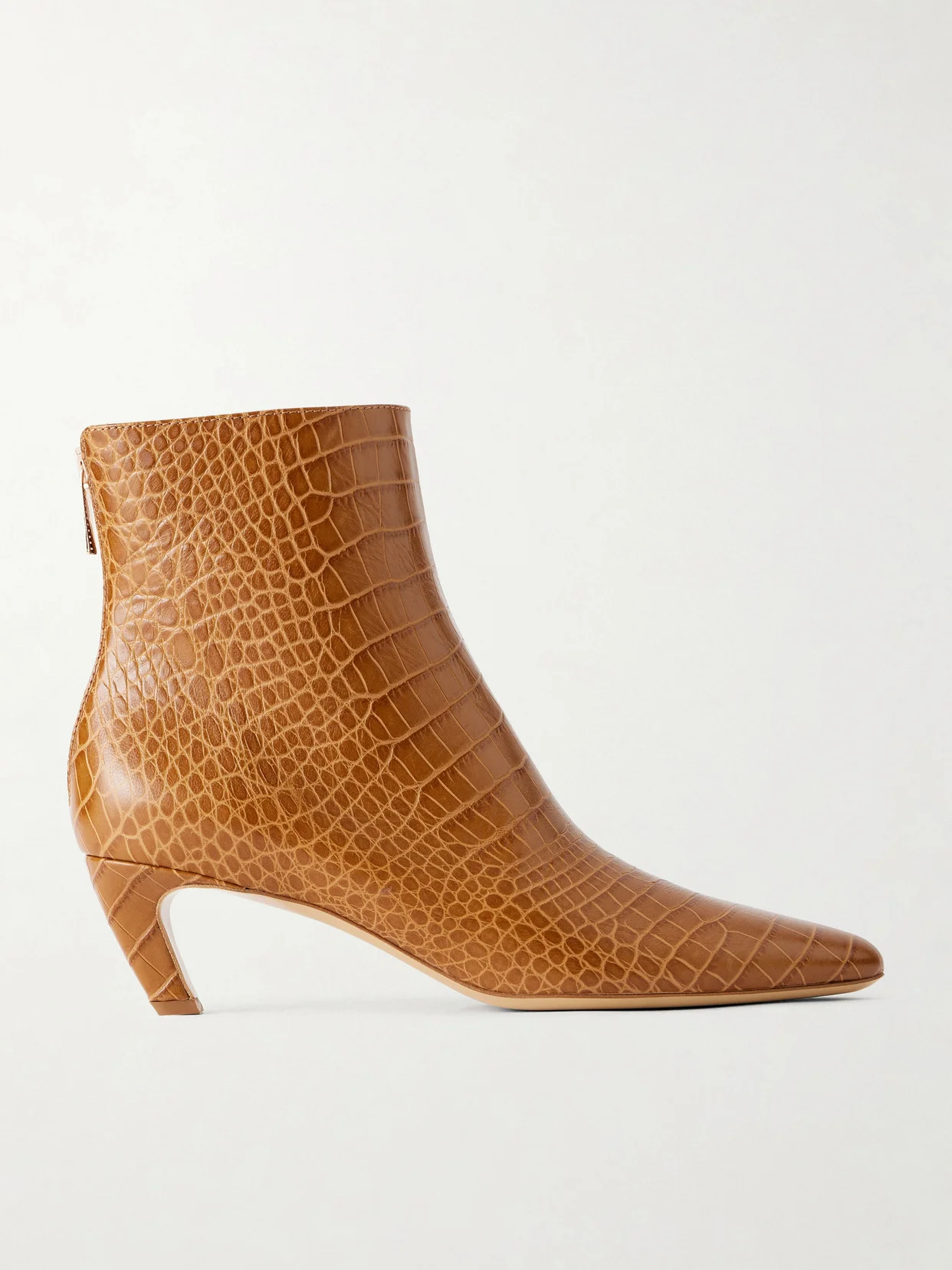 Clayton 50 Croc-effect Leather Ankle Boots - 1
