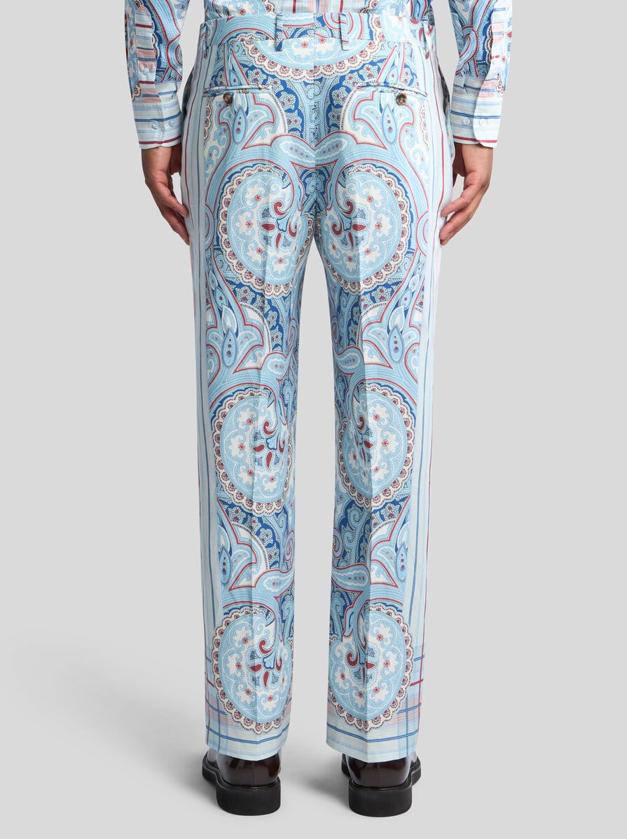 PRINTED LINEN-BLEND TROUSERS - 5