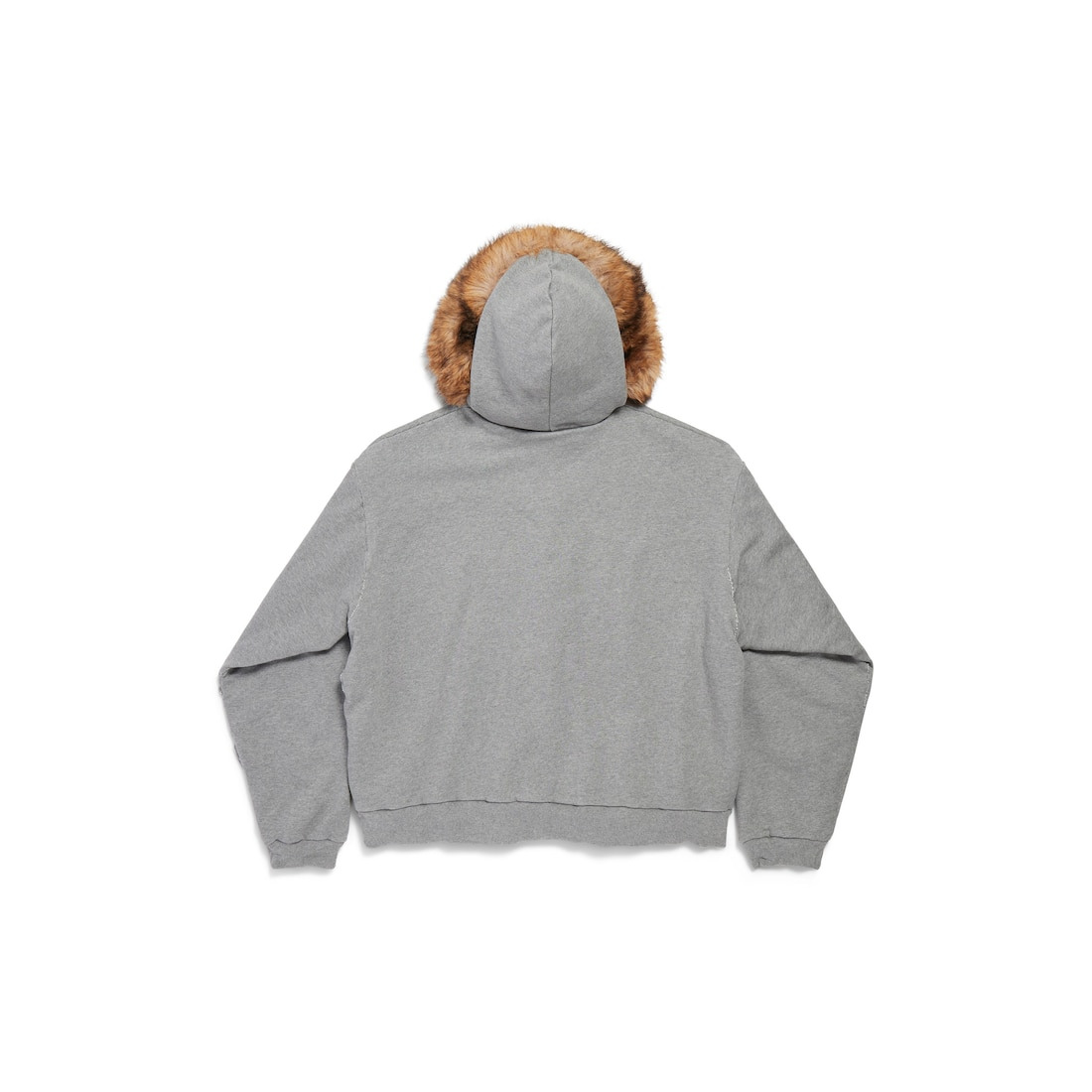 Men's Luxury Script Oversized Zip-up Hoodie in Dark Heather Grey - 6