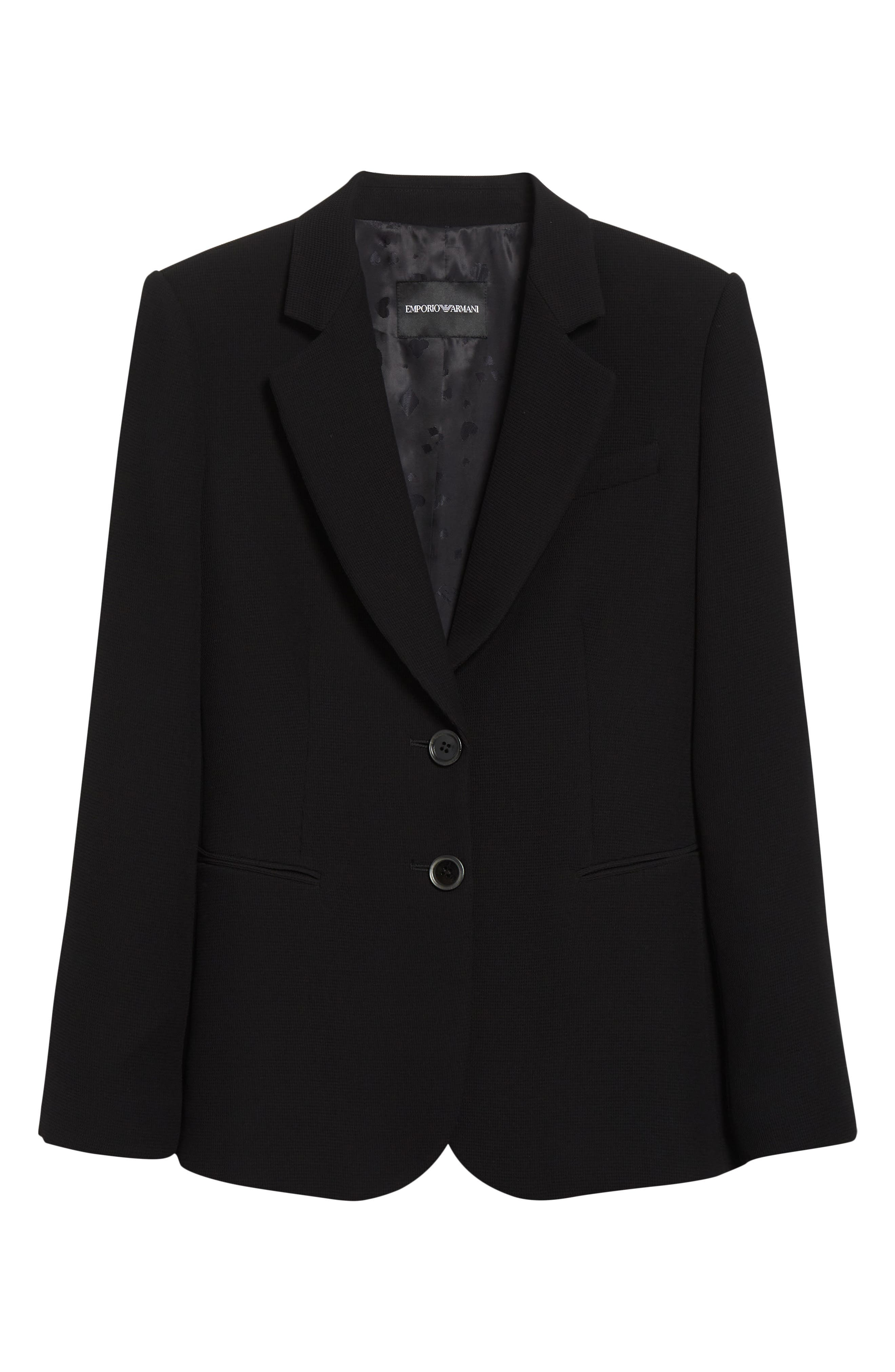 Emporio Armani Techno Waffle Blazer in Solid Black at Nordstrom - 7
