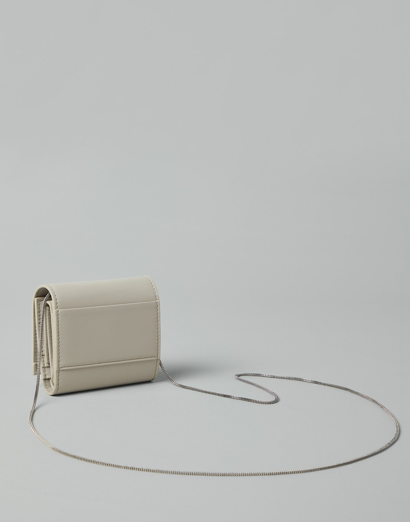 Brunello Cucinelli Calfskin wallet with precious chain outlook