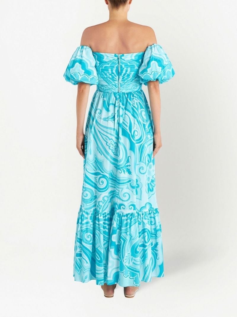 paisley-print off-shoulder maxi dress - 3