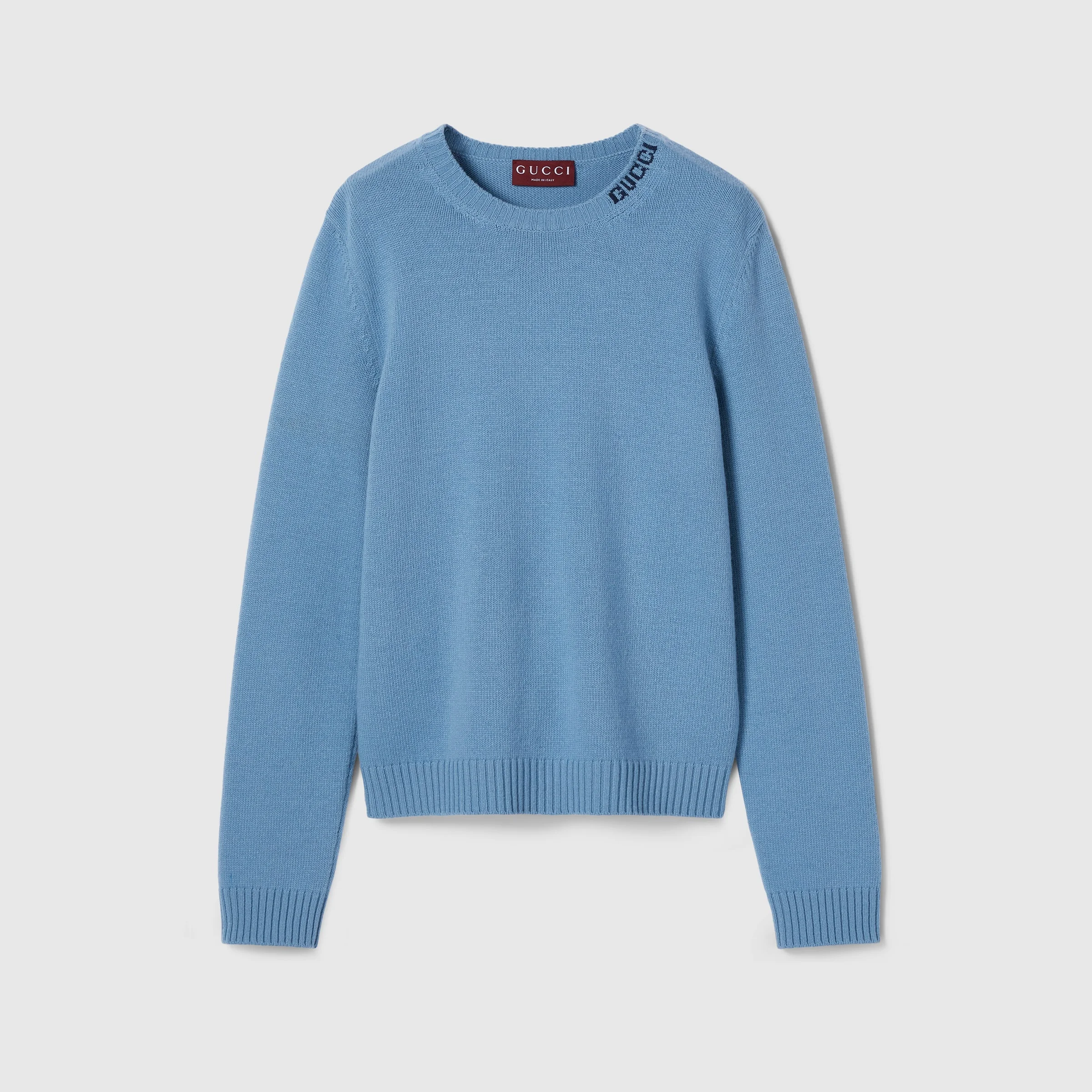 Felted wool knit sweater with intarsia - 1