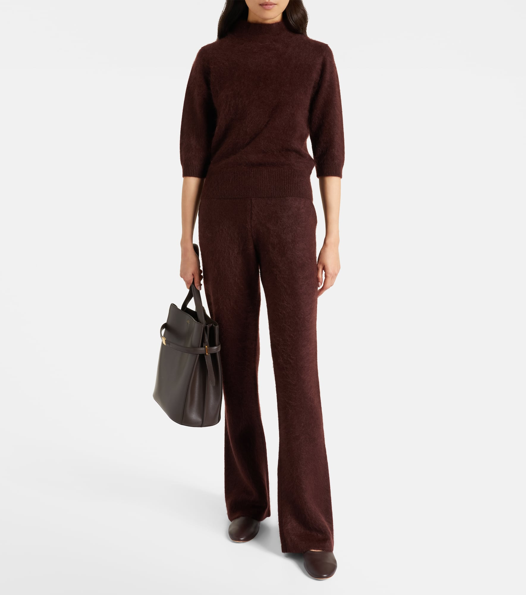 Fluffy Statement wool and cashmere-blend flared pants - 2