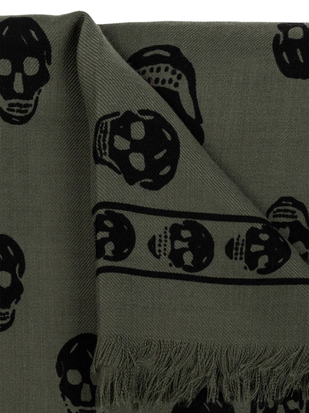 skull-print wool scarf - 2